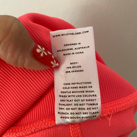 Wilo The Label Women's size Small Pink Orange Ribbed High Rise Leggings Tights - Picture 11 of 11